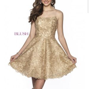 Blush Brand Gold cocktail Dress